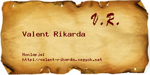 Valent Rikarda névjegykártya